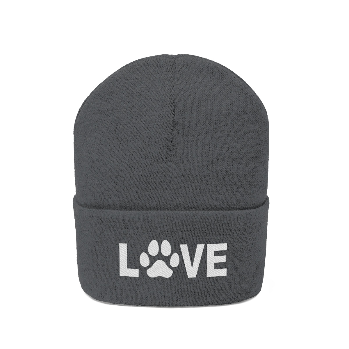 Love Pawprint Knit Ski Cap