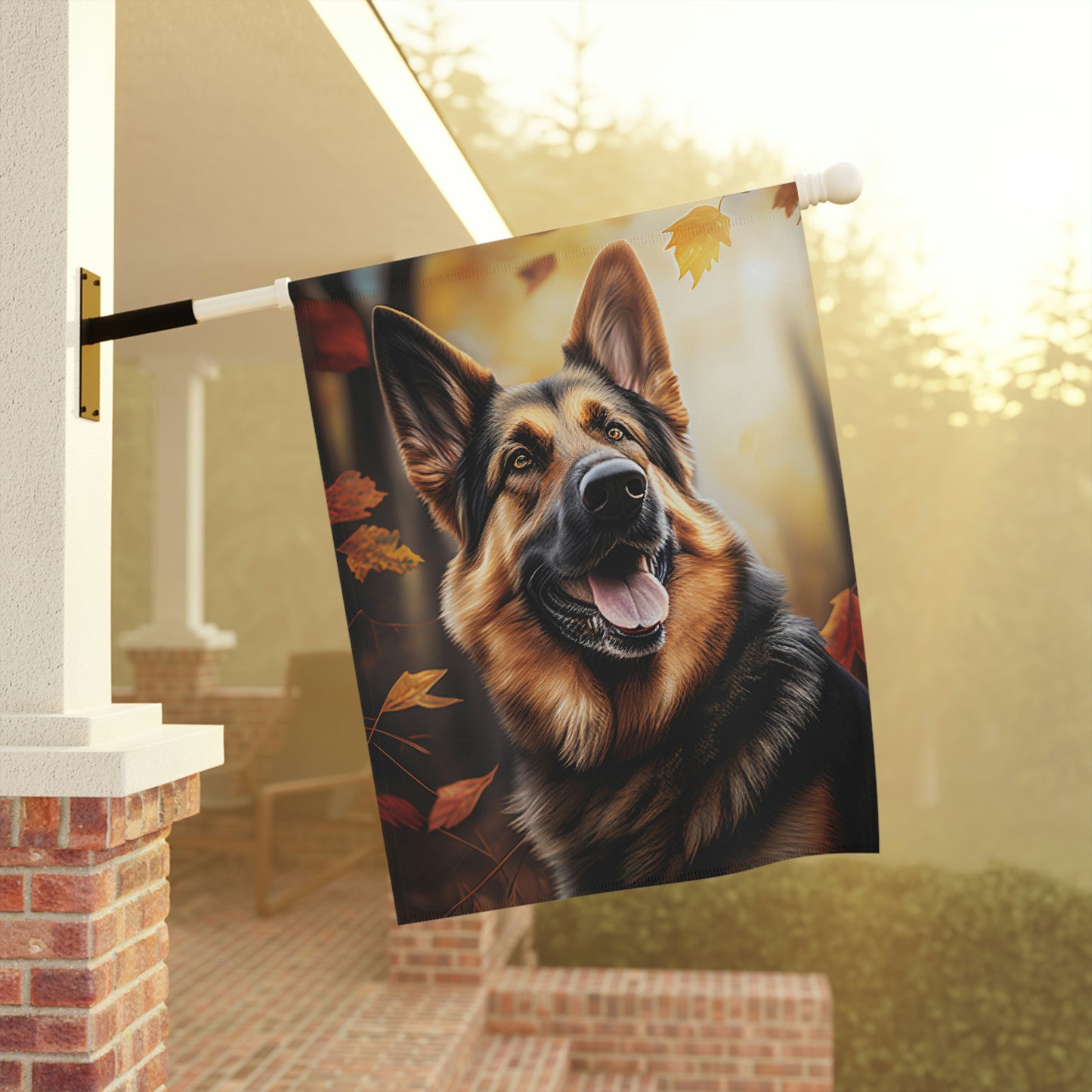 German Shepherd Autumn Garden & House Flag