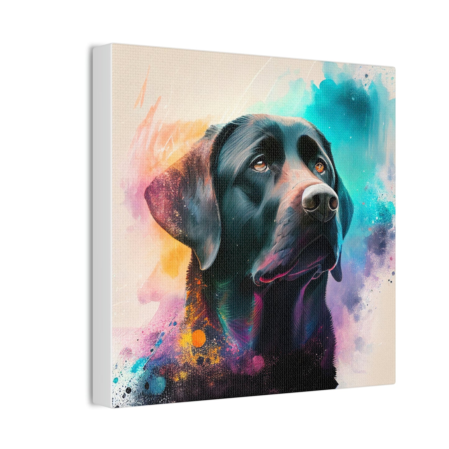 Black Labrador Retriever Watercolor Canvas