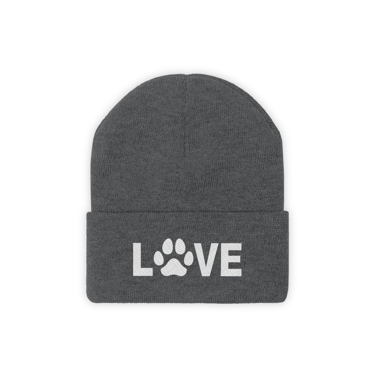 Love Pawprint Knit Ski Cap