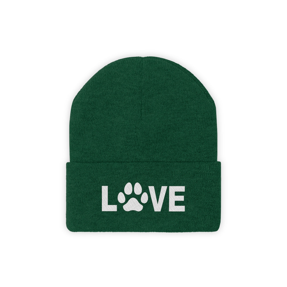 Love Pawprint Knit Ski Cap