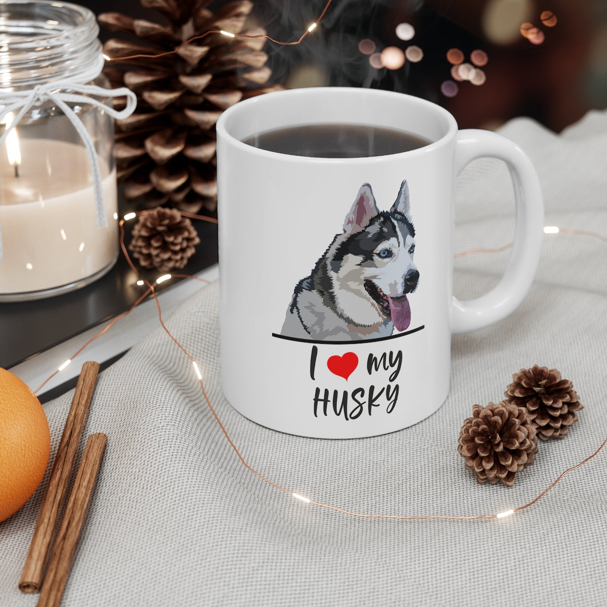 I Love My Husky Coffee Mug