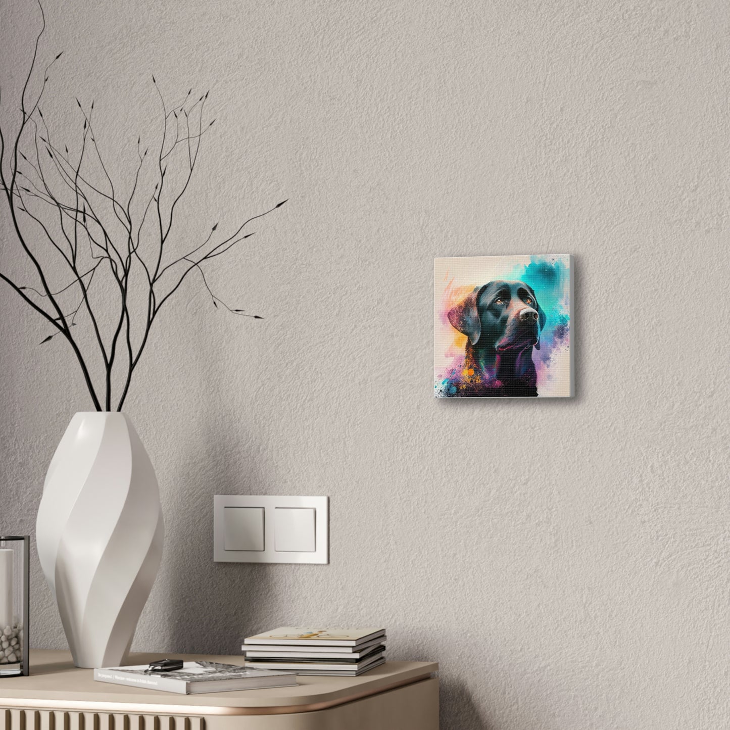Black Labrador Retriever Watercolor Canvas