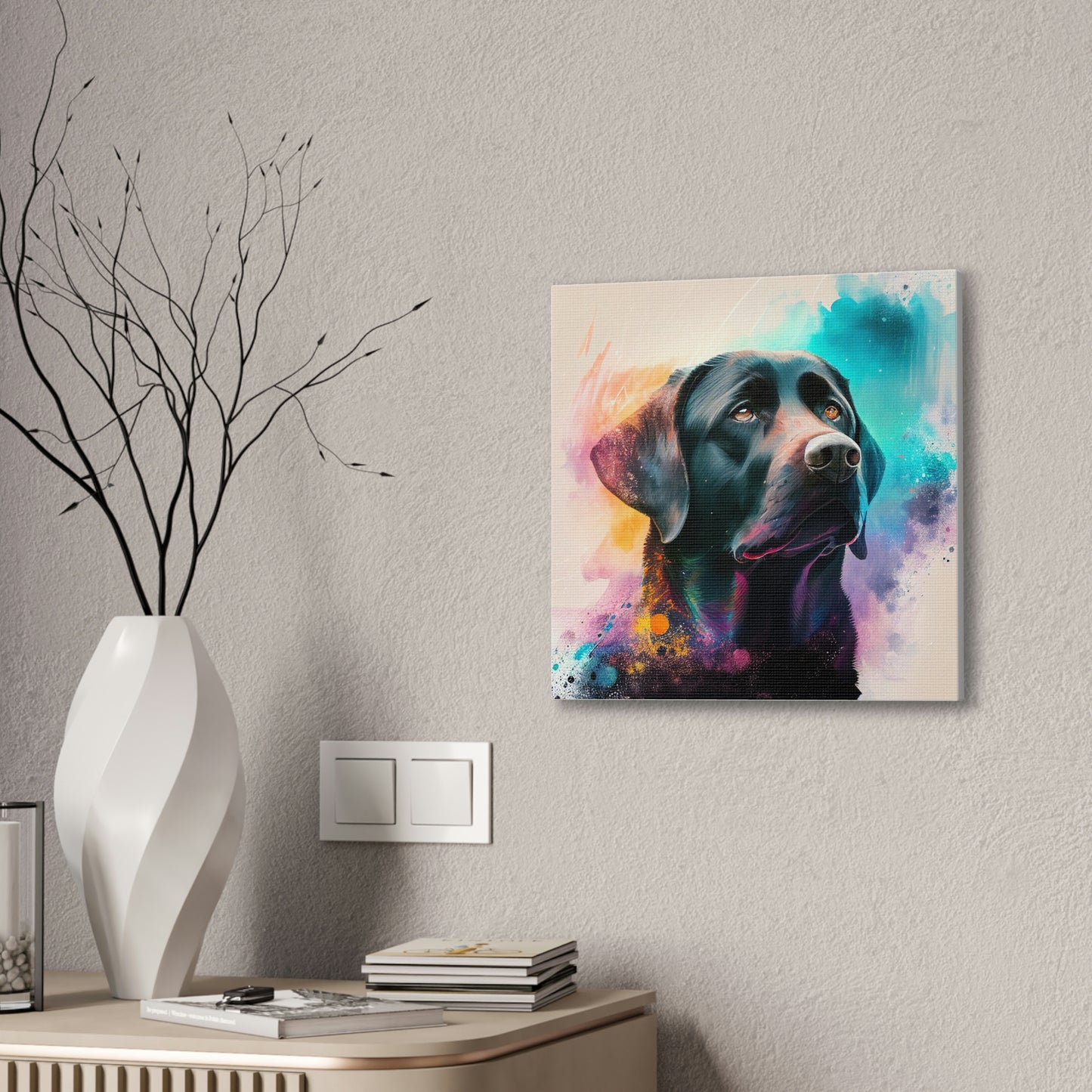 Black Labrador Retriever Watercolor Canvas