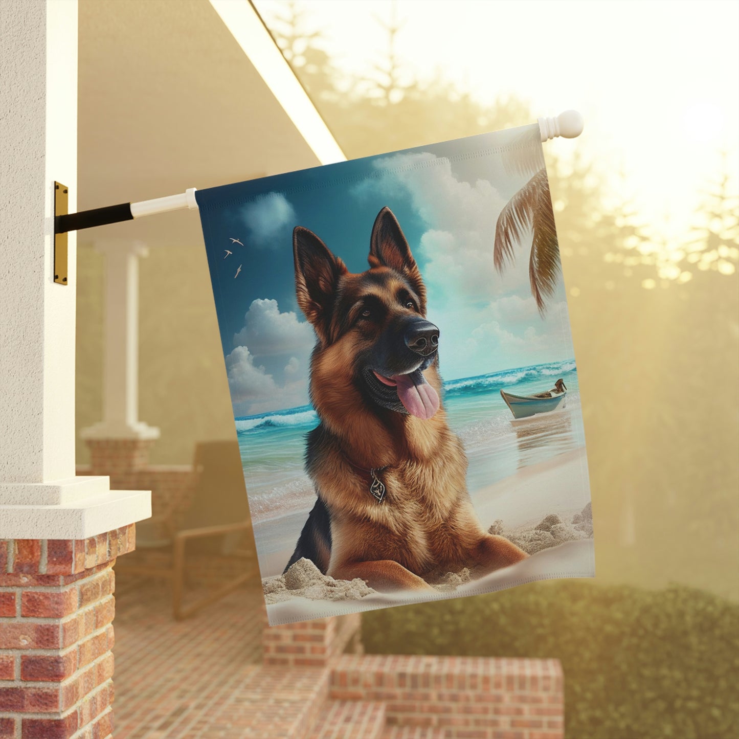 German Shepherd Summer Garden & House Flag
