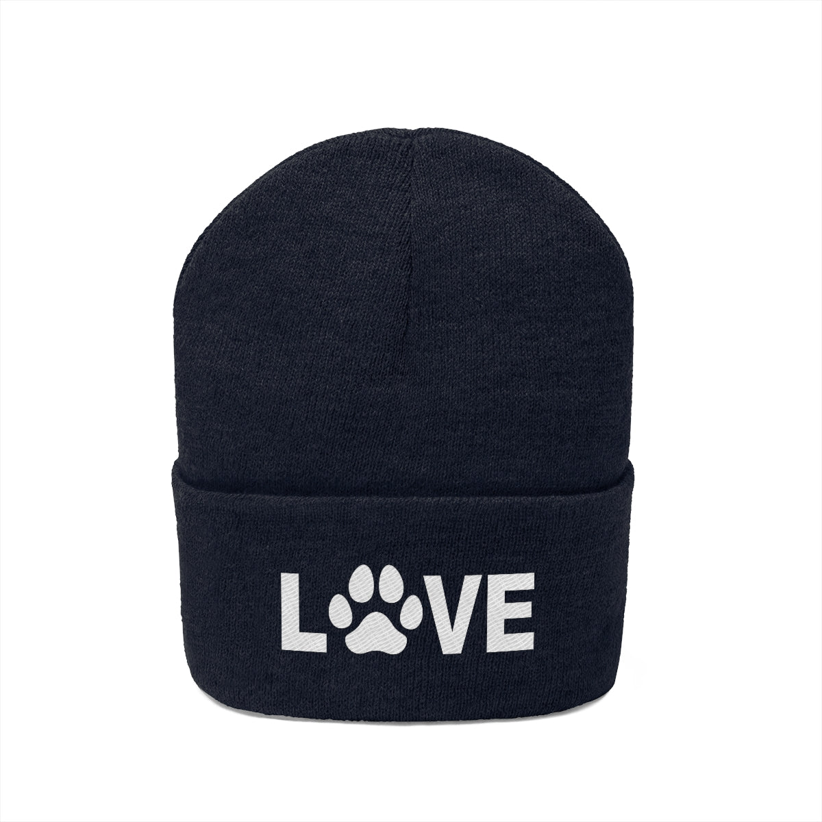 Love Pawprint Knit Ski Cap