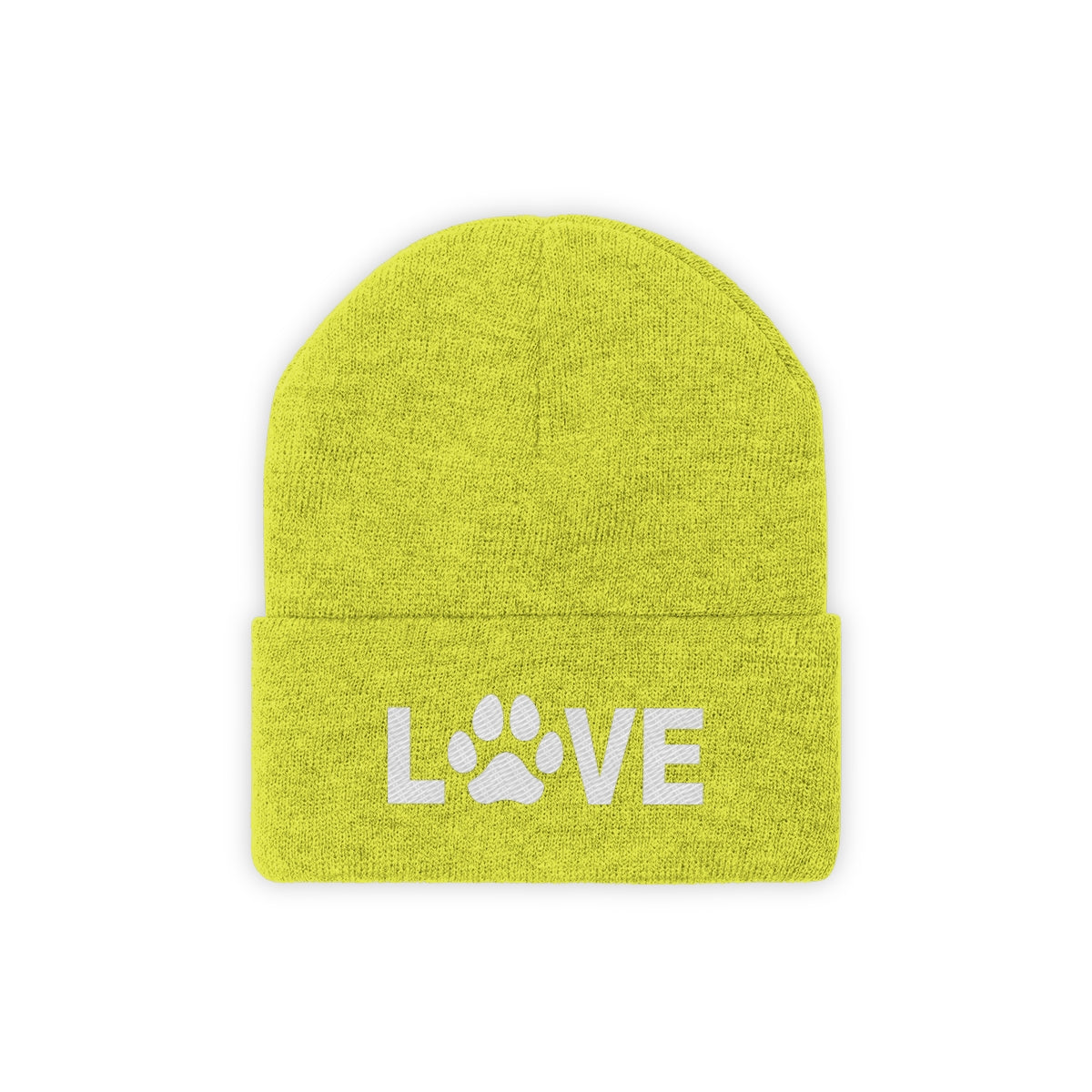 Love Pawprint Knit Ski Cap