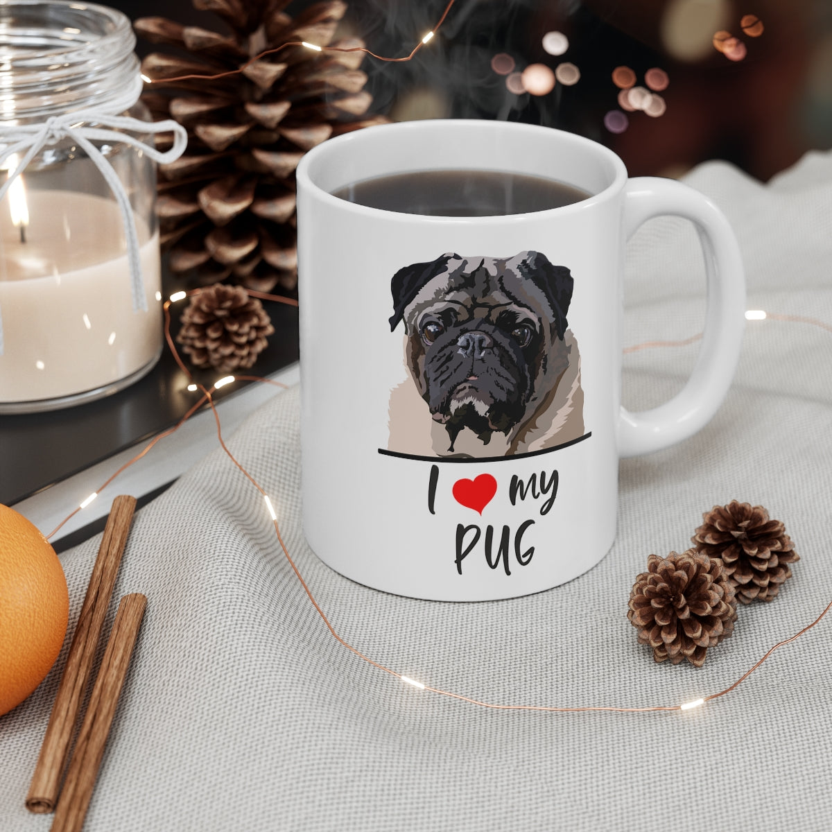 I Love My Pug Coffee Mug