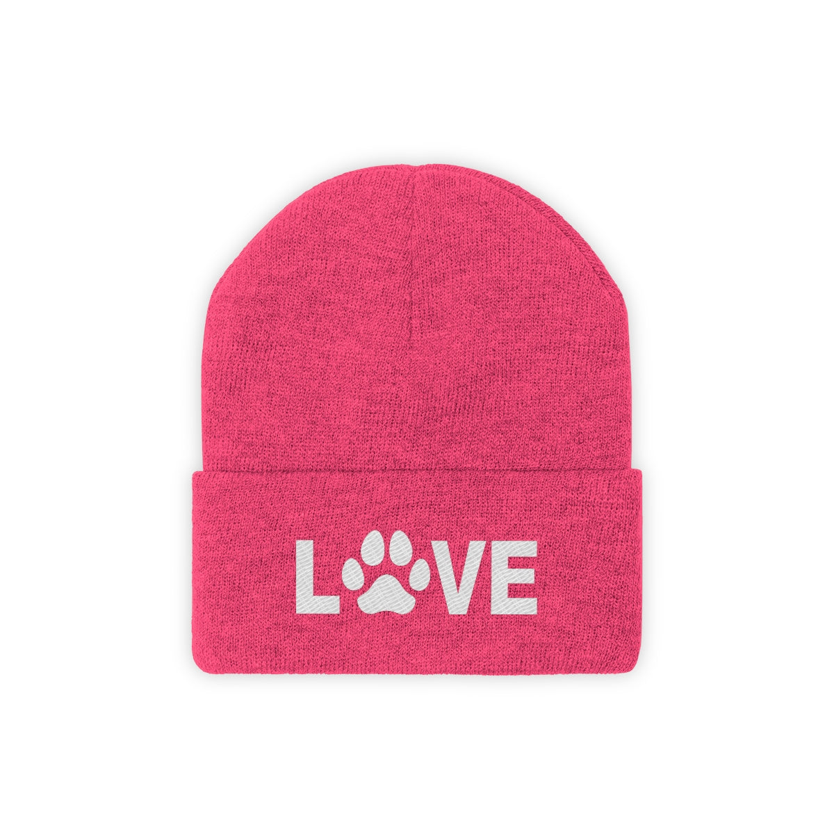 Love Pawprint Knit Ski Cap