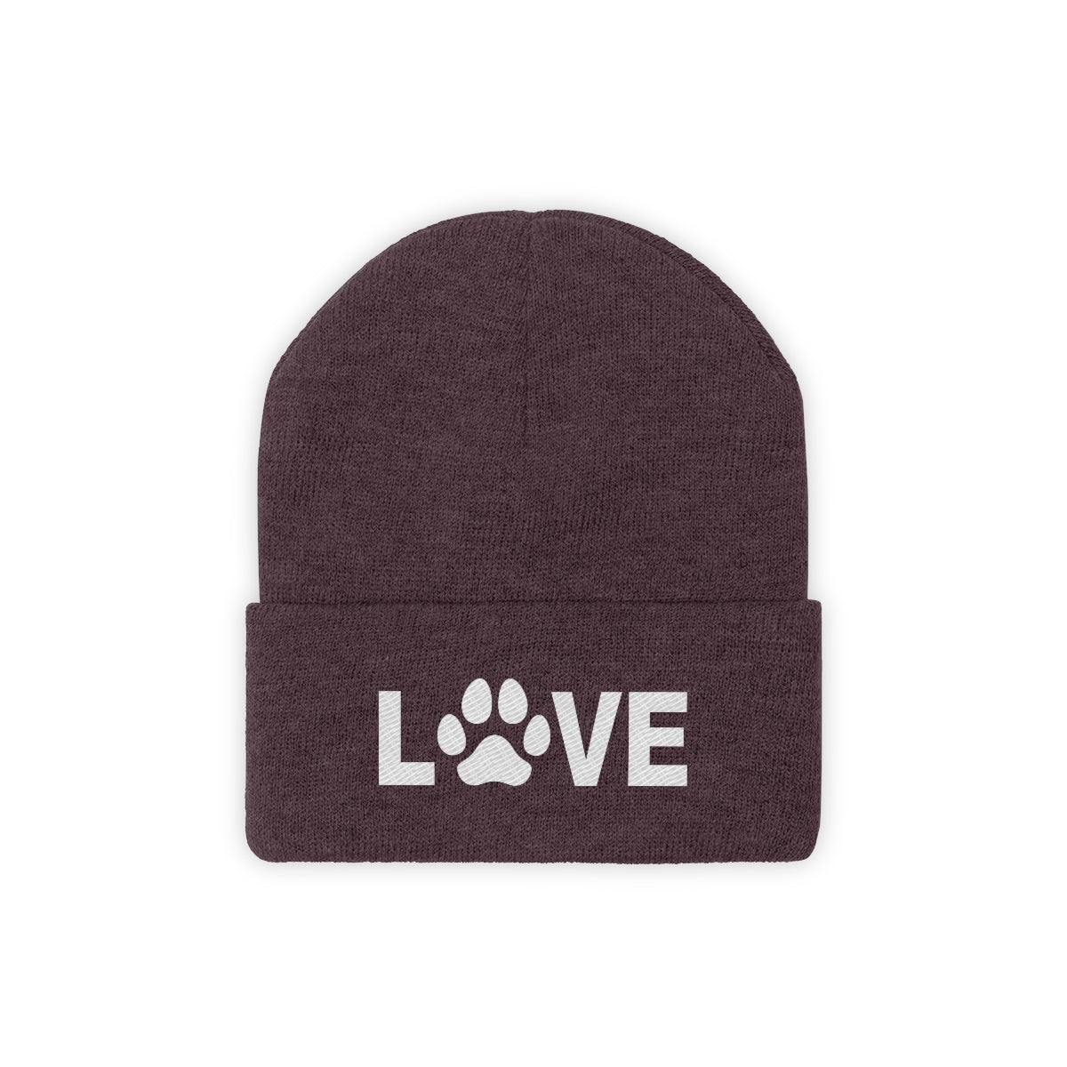 Love Pawprint Knit Ski Cap