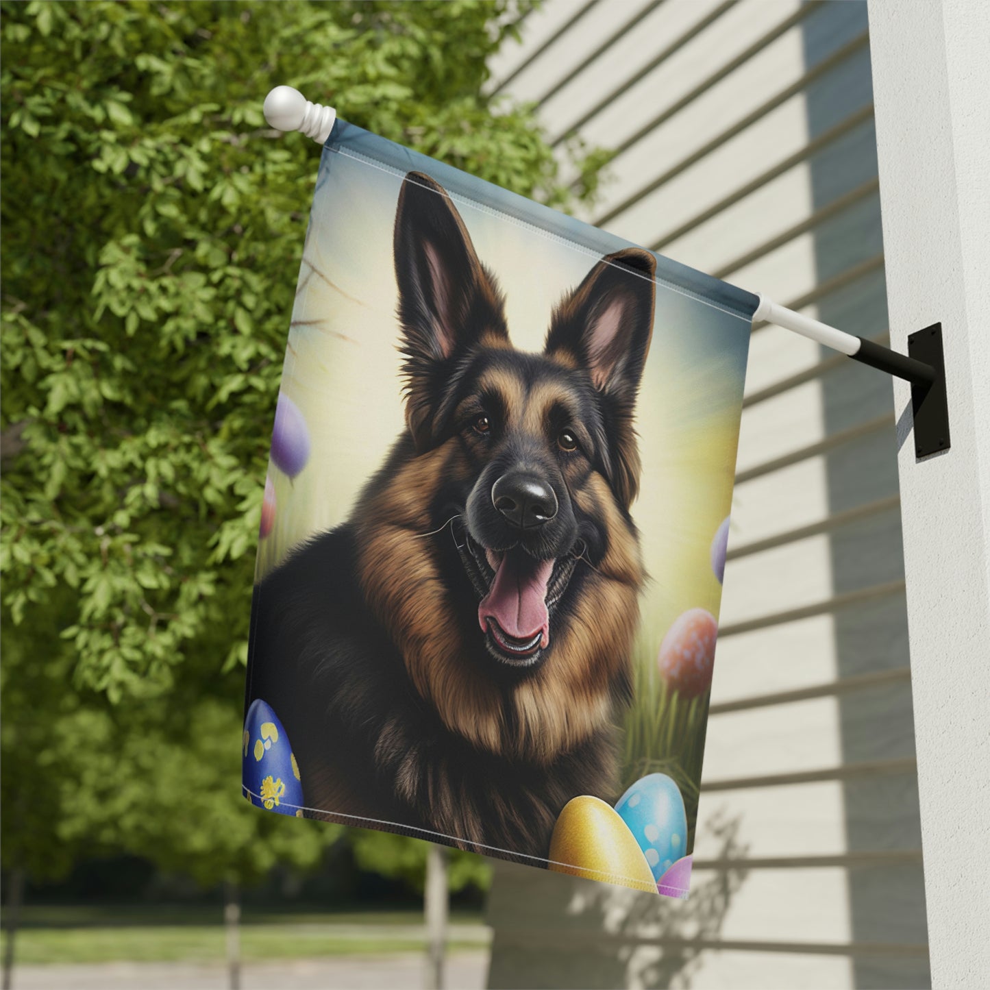 German Shepherd Easter Egg Garden & House Flag
