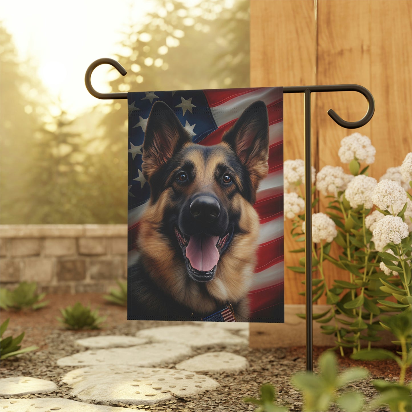 German Shepherd Patriotic Garden & House Flag