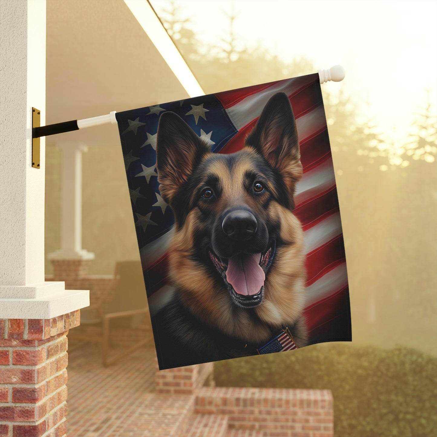 German Shepherd Patriotic Garden & House Flag