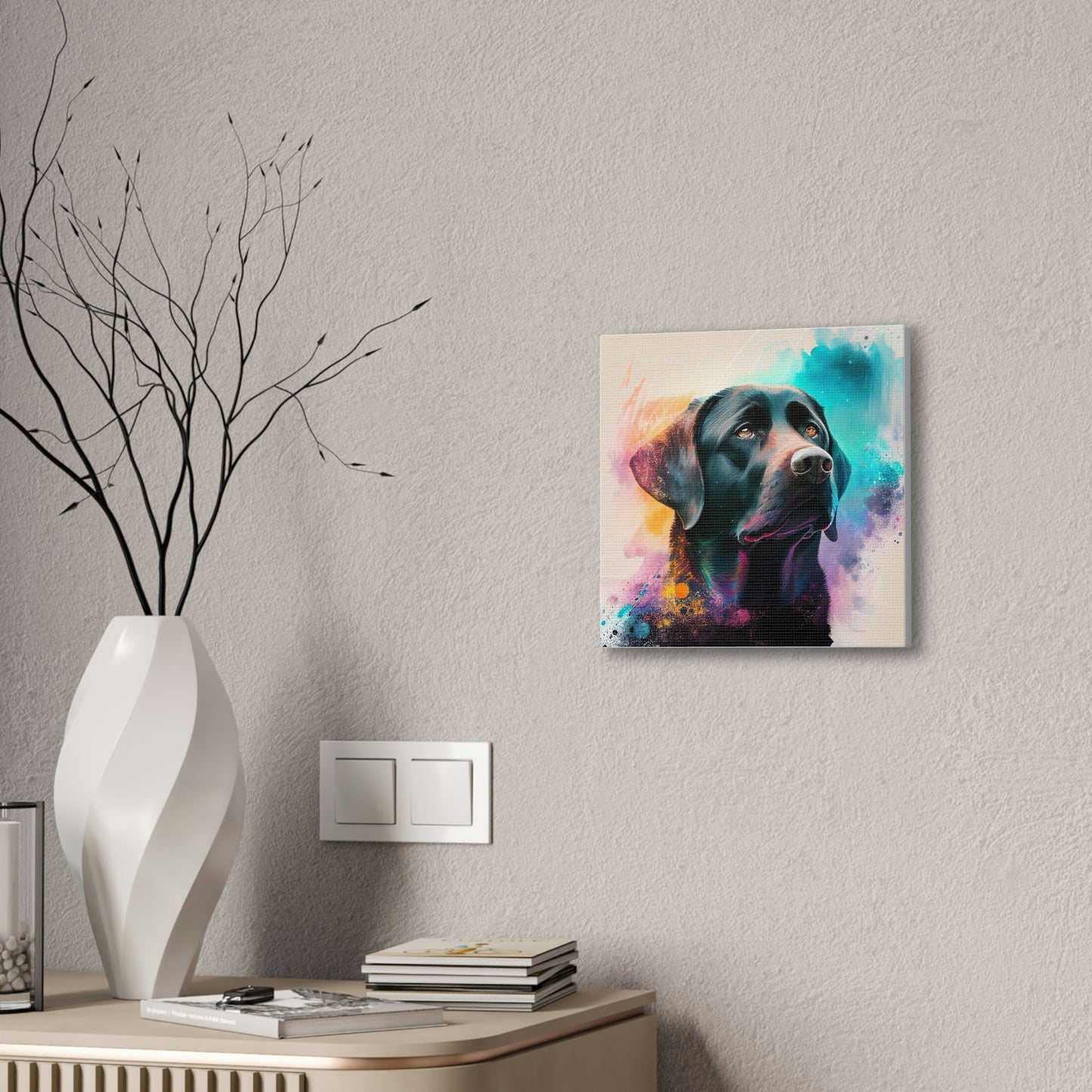 Black Labrador Retriever Watercolor Canvas