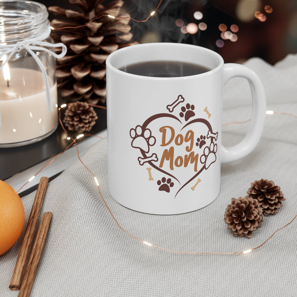 Dog Mom Heart Coffee Mug