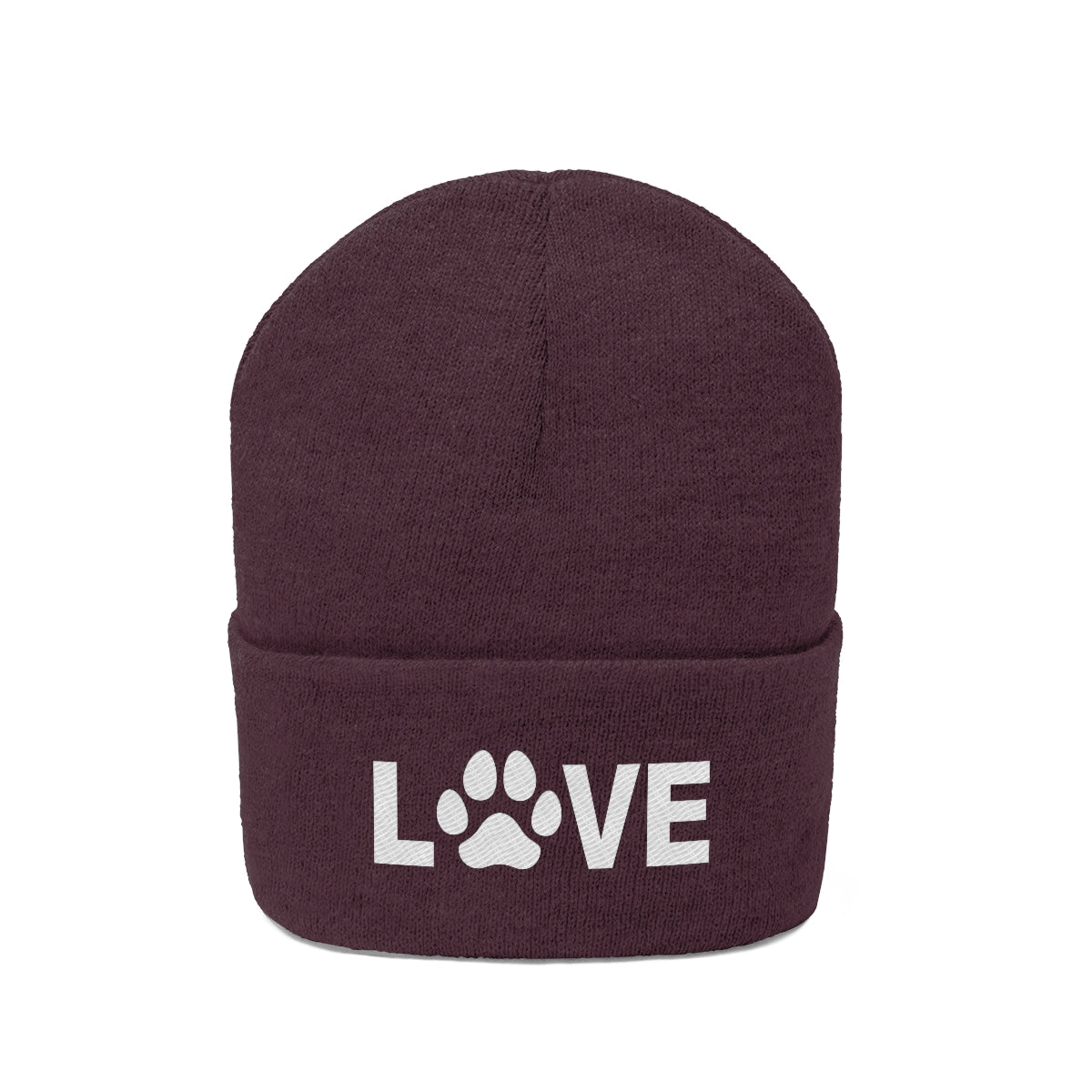 Love Pawprint Knit Ski Cap