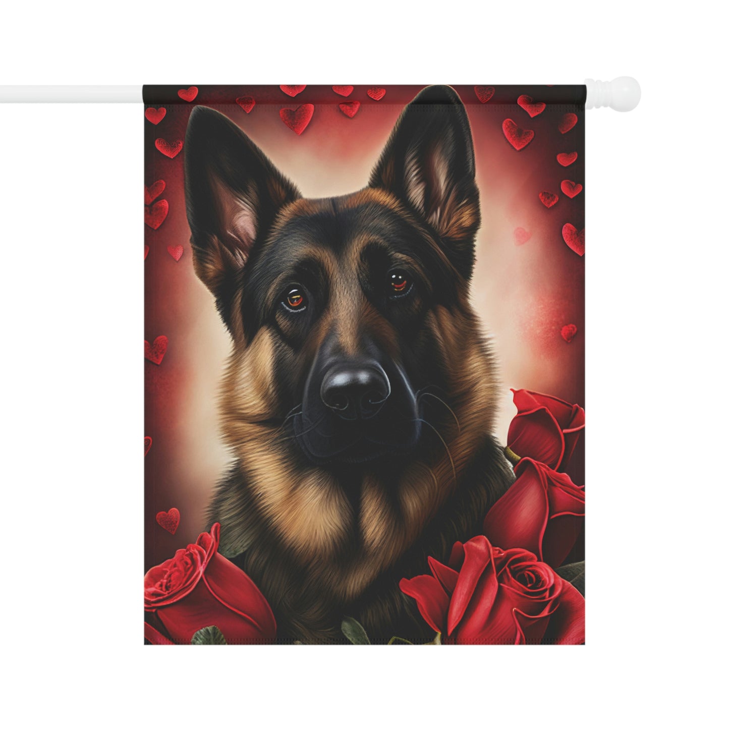 German Shepherd Valentine's Day Garden & House Flag