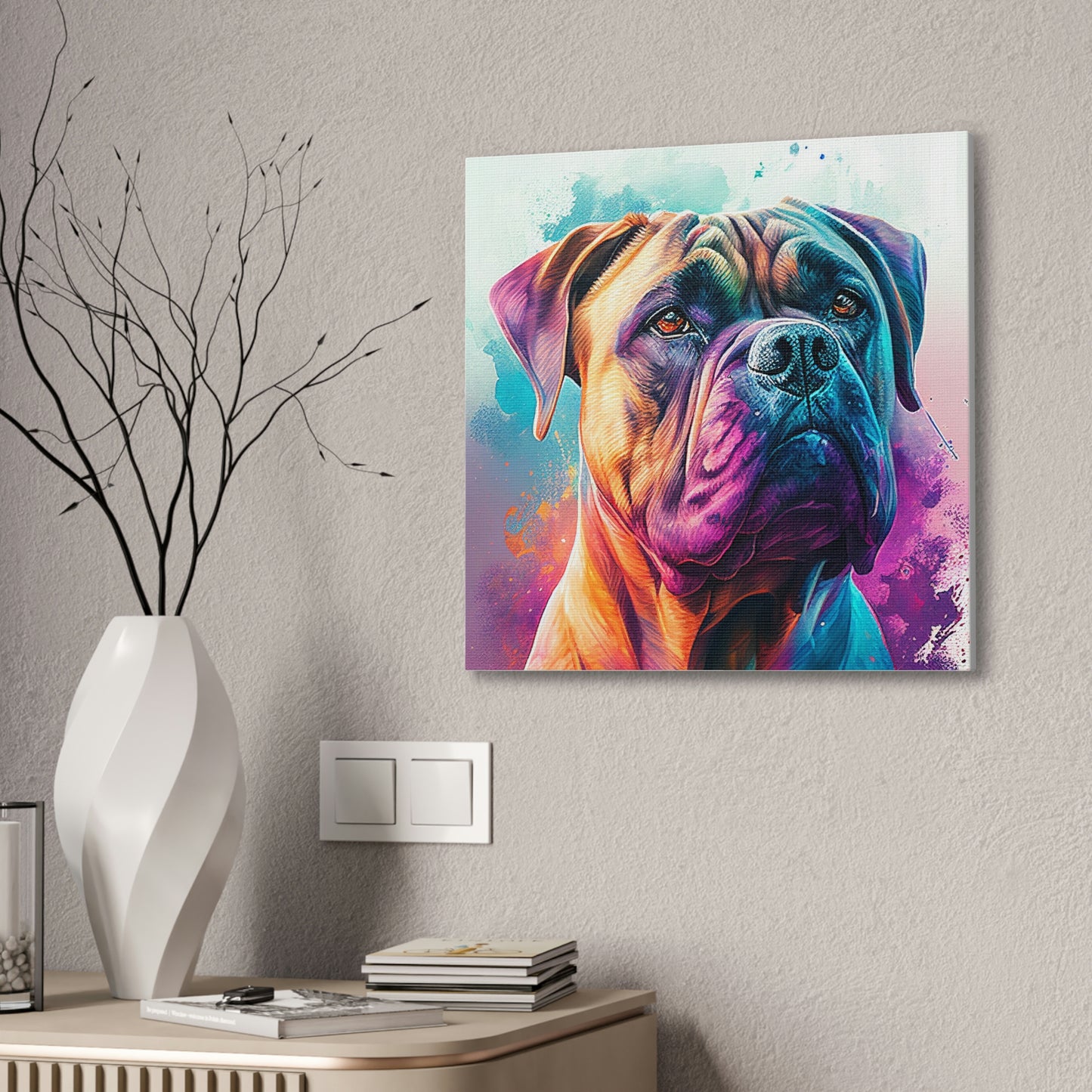 Fawn Colored Cane Corso Watercolor Canvas