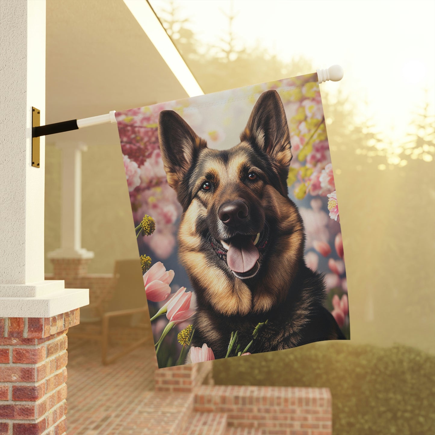 German Shepherd Spring Garden & House Flag