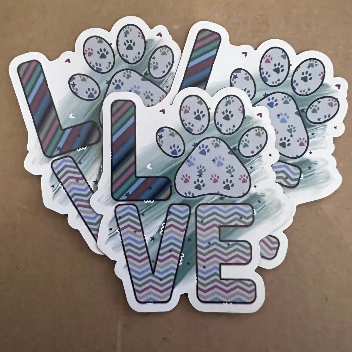Blue LOVE Pawprint Magnet