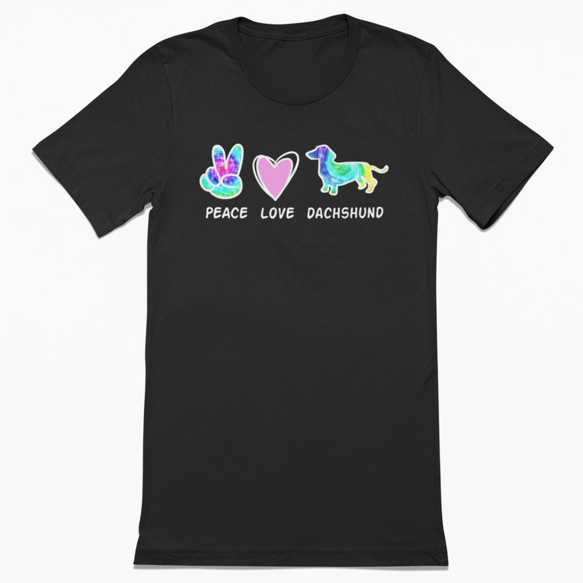 Peace Love Dachshund Pastel Tie Dye Shirt