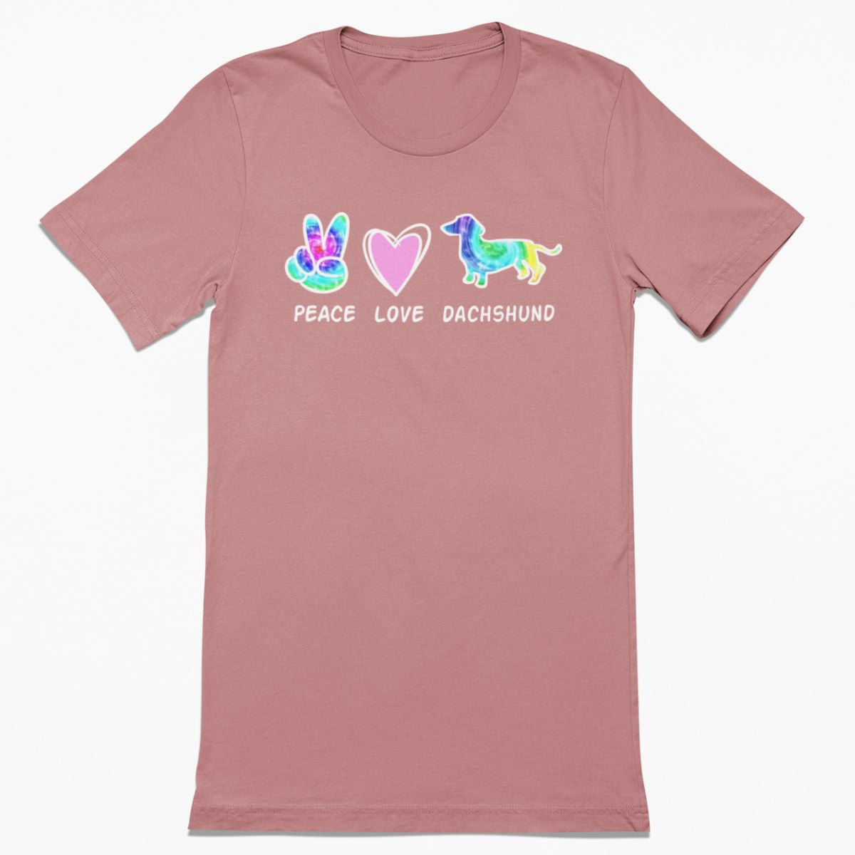 Peace Love Dachshund Pastel Tie Dye Shirt