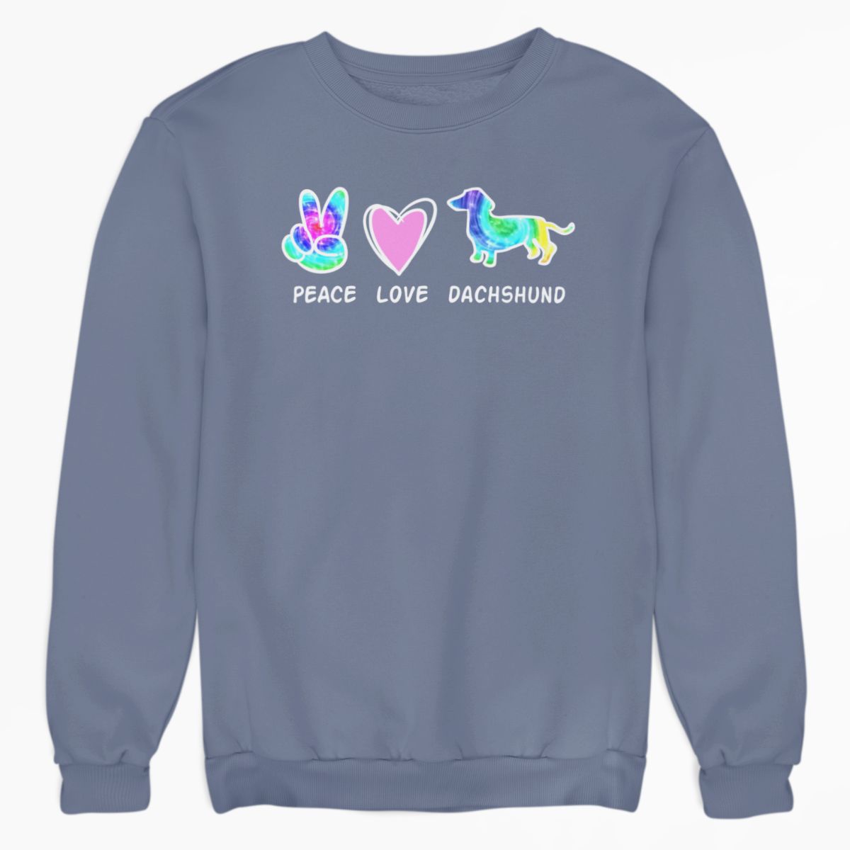 Peace Love Dachshund Pastel Tie Dye Shirt