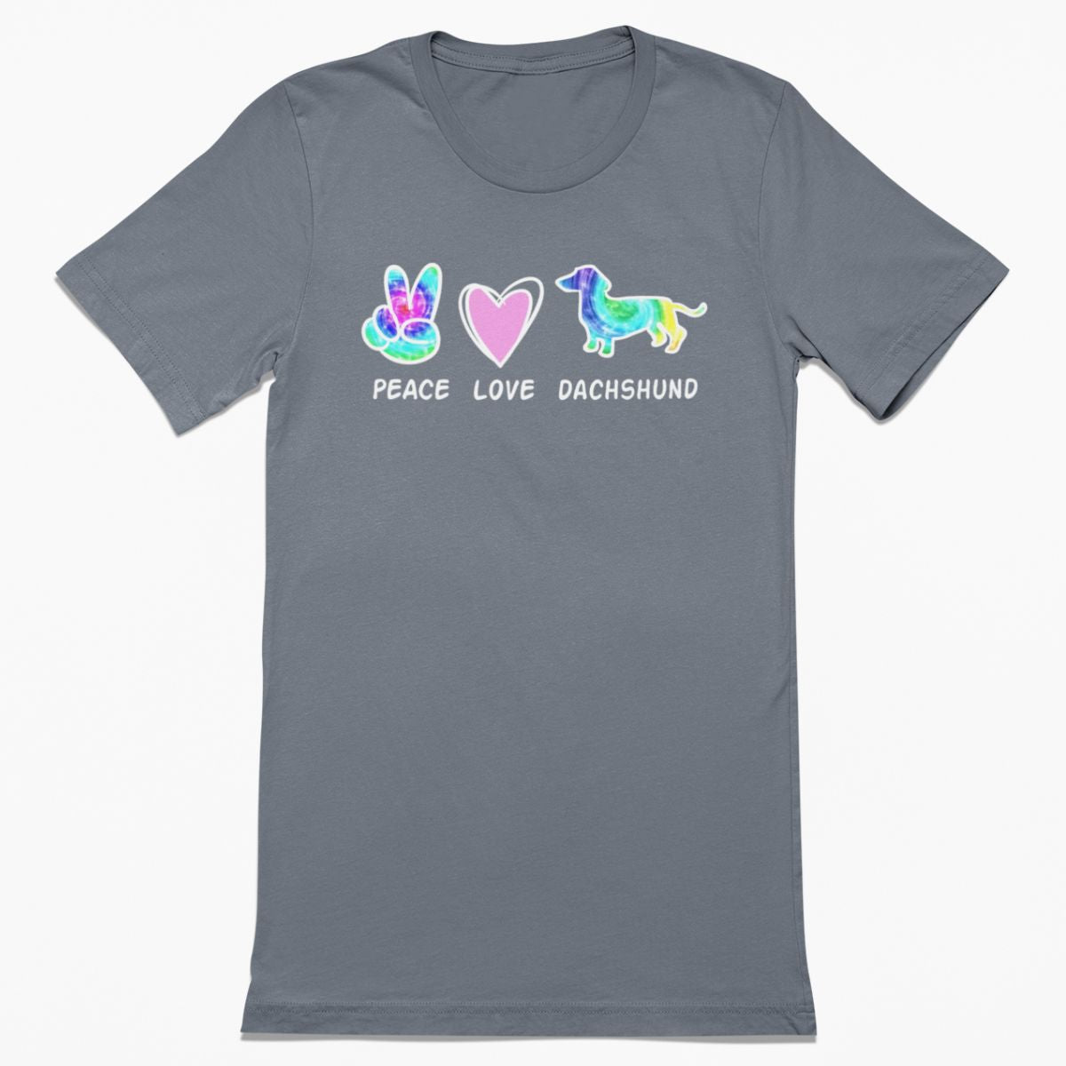 Peace Love Dachshund Pastel Tie Dye Shirt