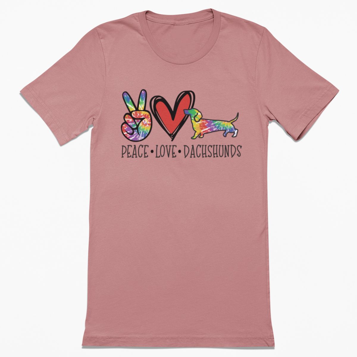 Peace Love Dachshund Tie Dye Shirt