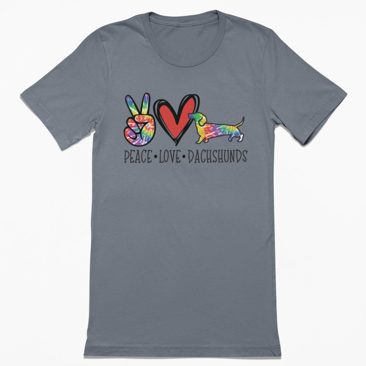 Peace Love Dachshund Tie Dye Shirt