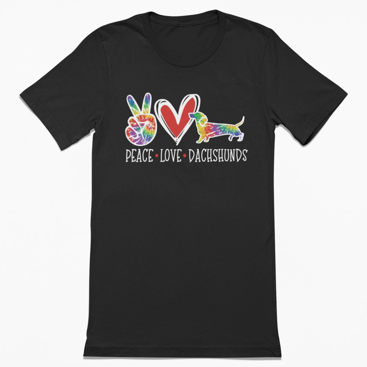 Peace Love Dachshund Tie Dye Shirt