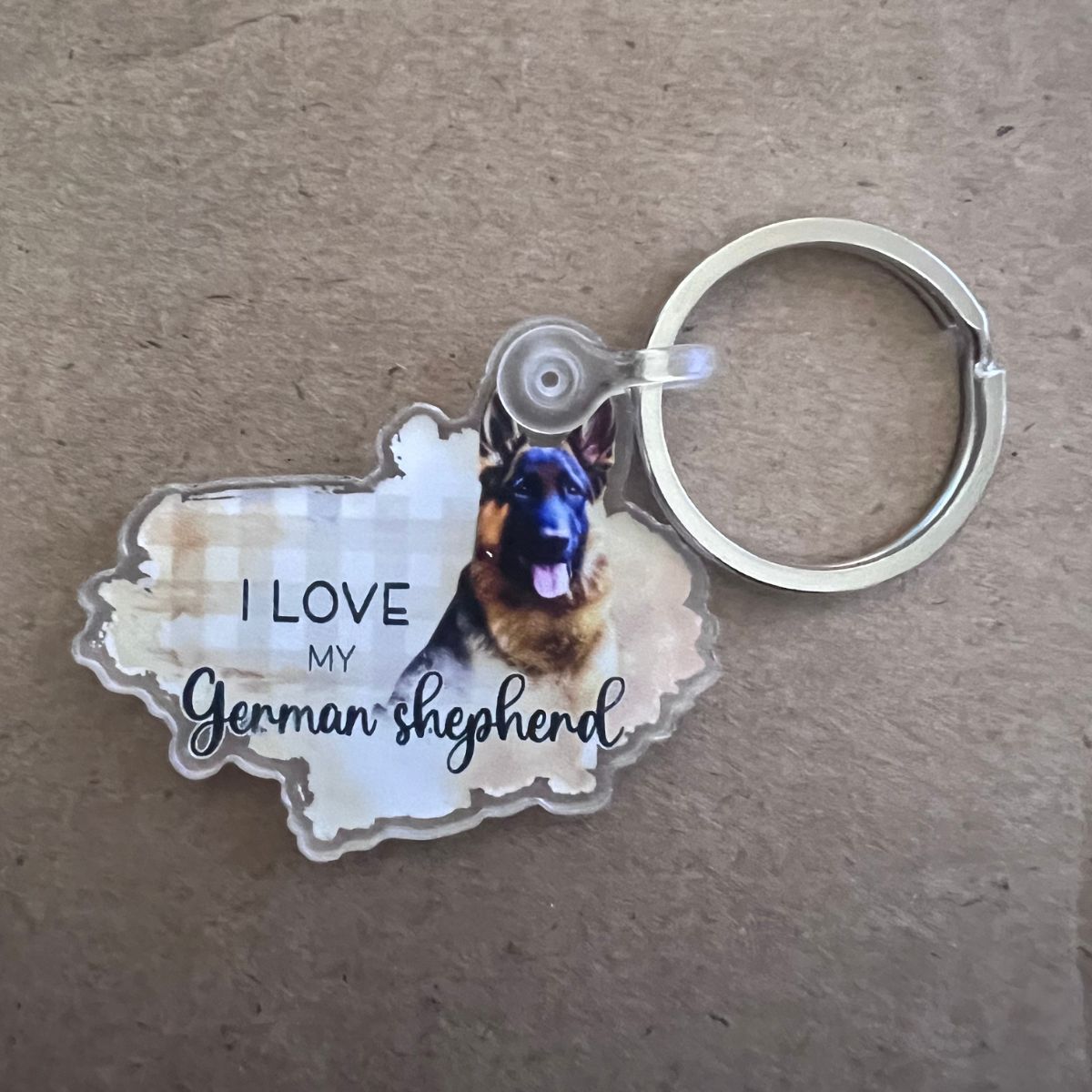 I Love My German Shepherd Keychain