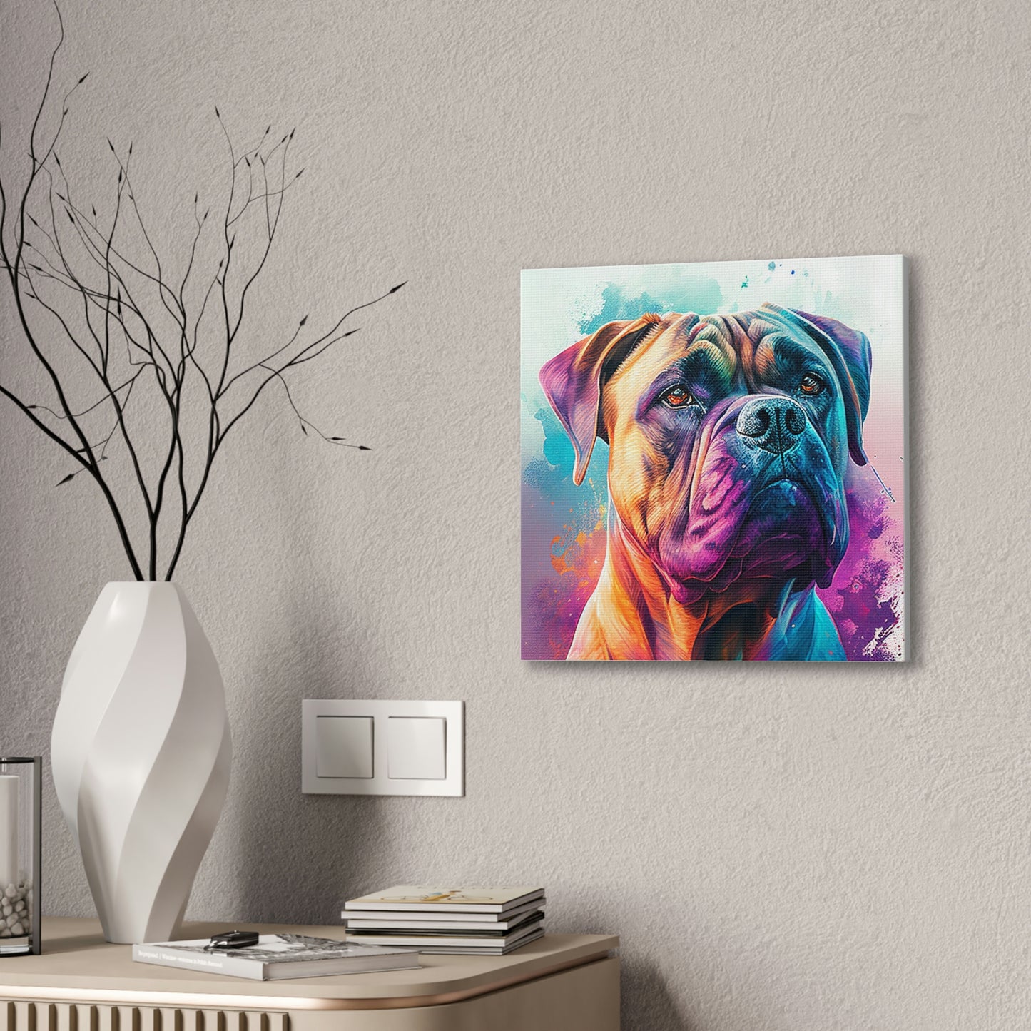 Fawn Colored Cane Corso Watercolor Canvas