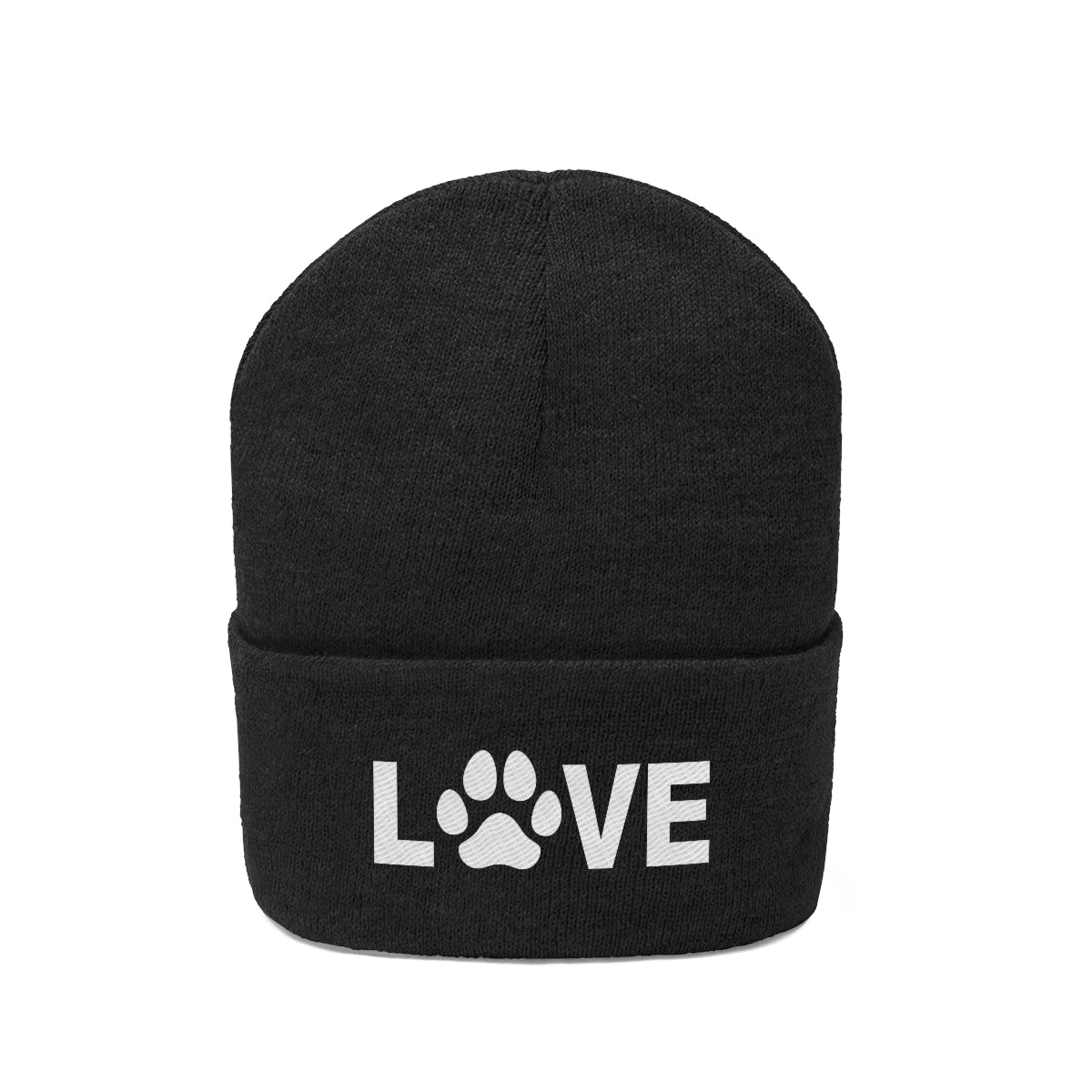 Love Pawprint Knit Ski Cap
