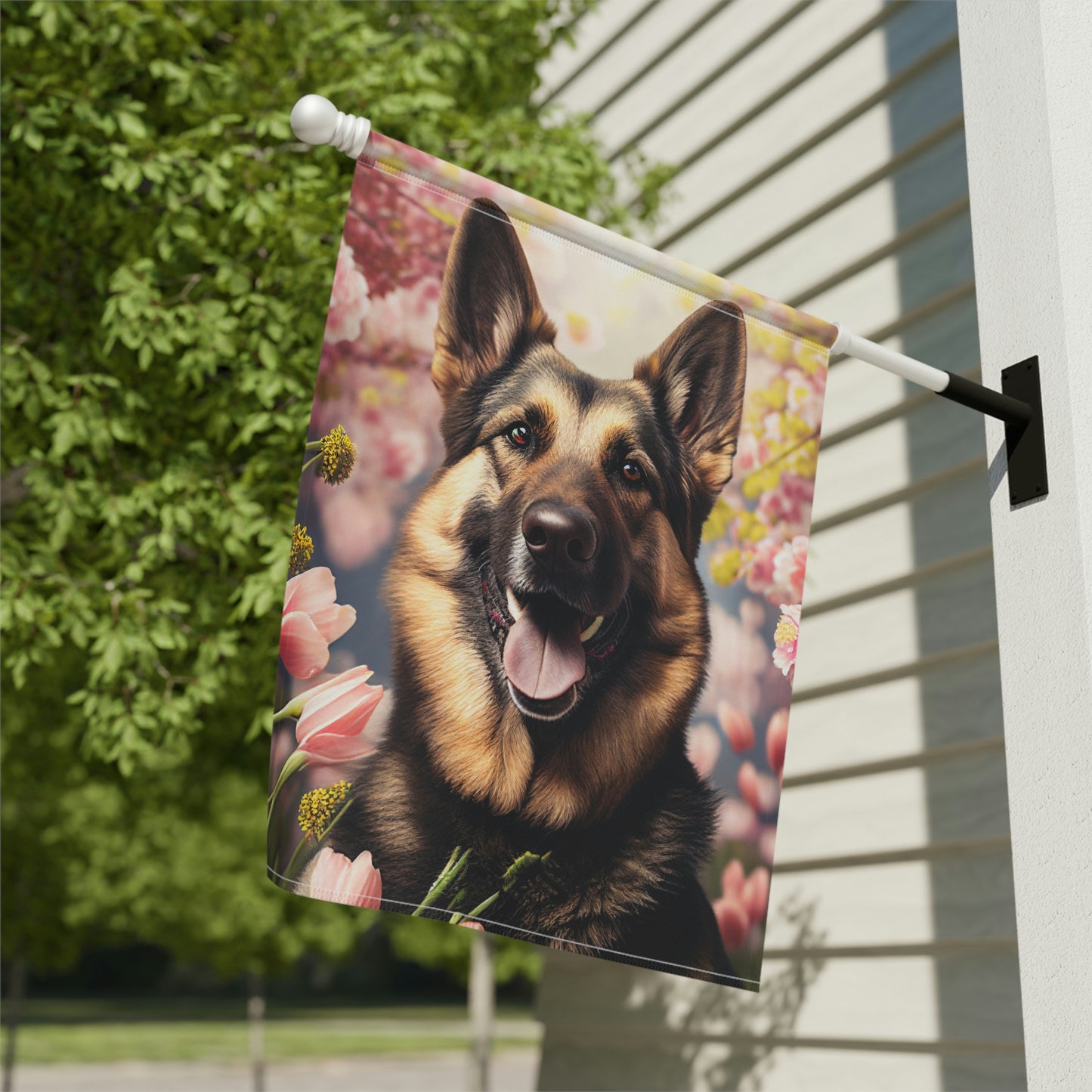 German Shepherd Spring Garden & House Flag