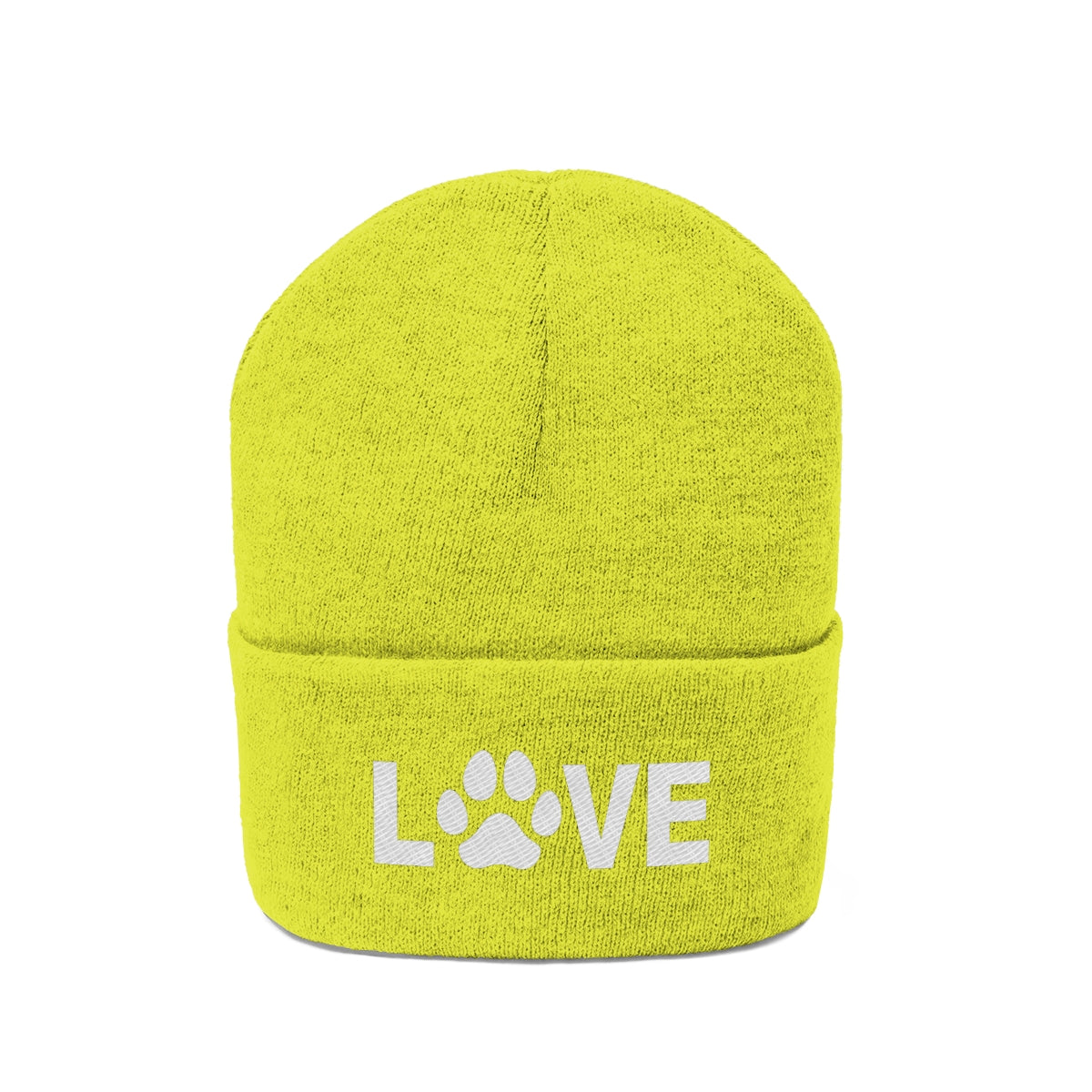 Love Pawprint Knit Ski Cap