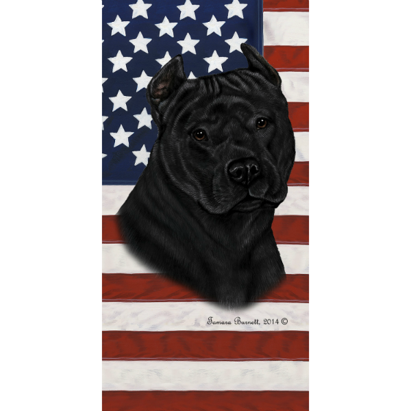 Patriotic Pit Bull Beach Towel