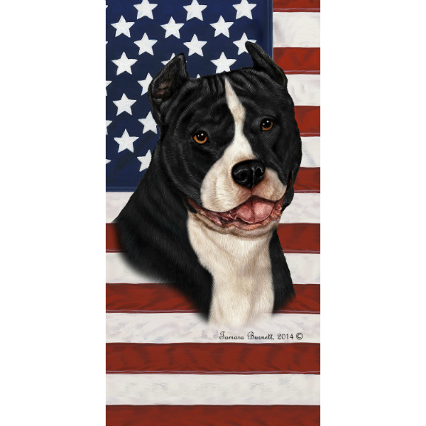 Patriotic Pit Bull Beach Towel