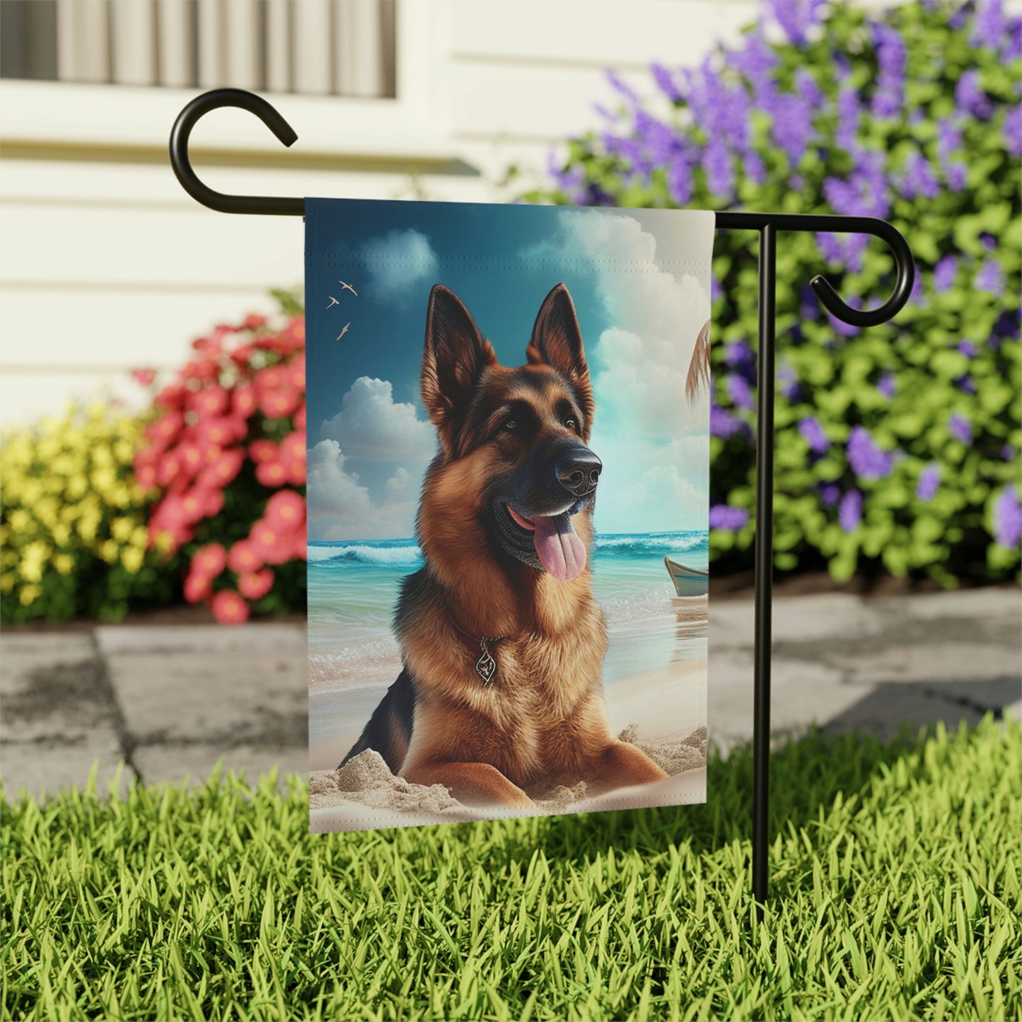German Shepherd Summer Garden & House Flag