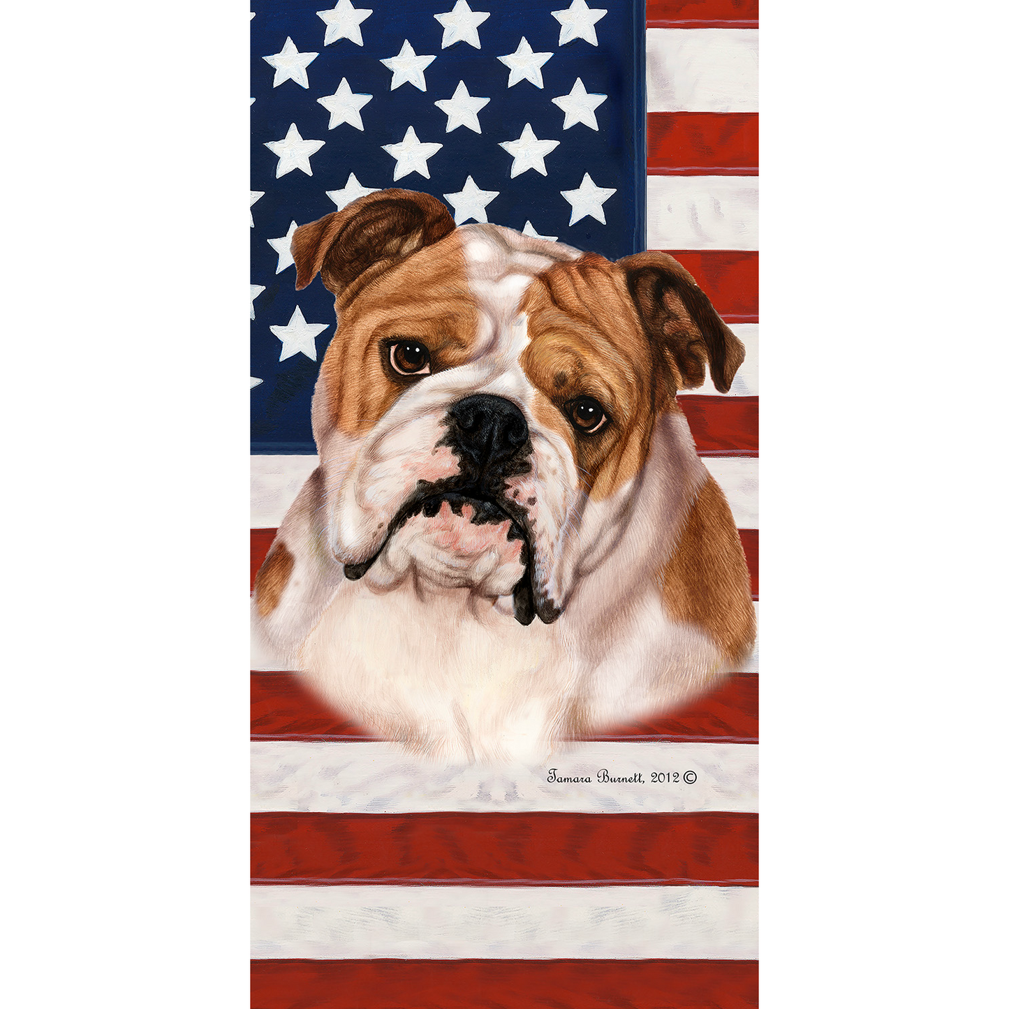 Patriotic Bulldog Beach Towel