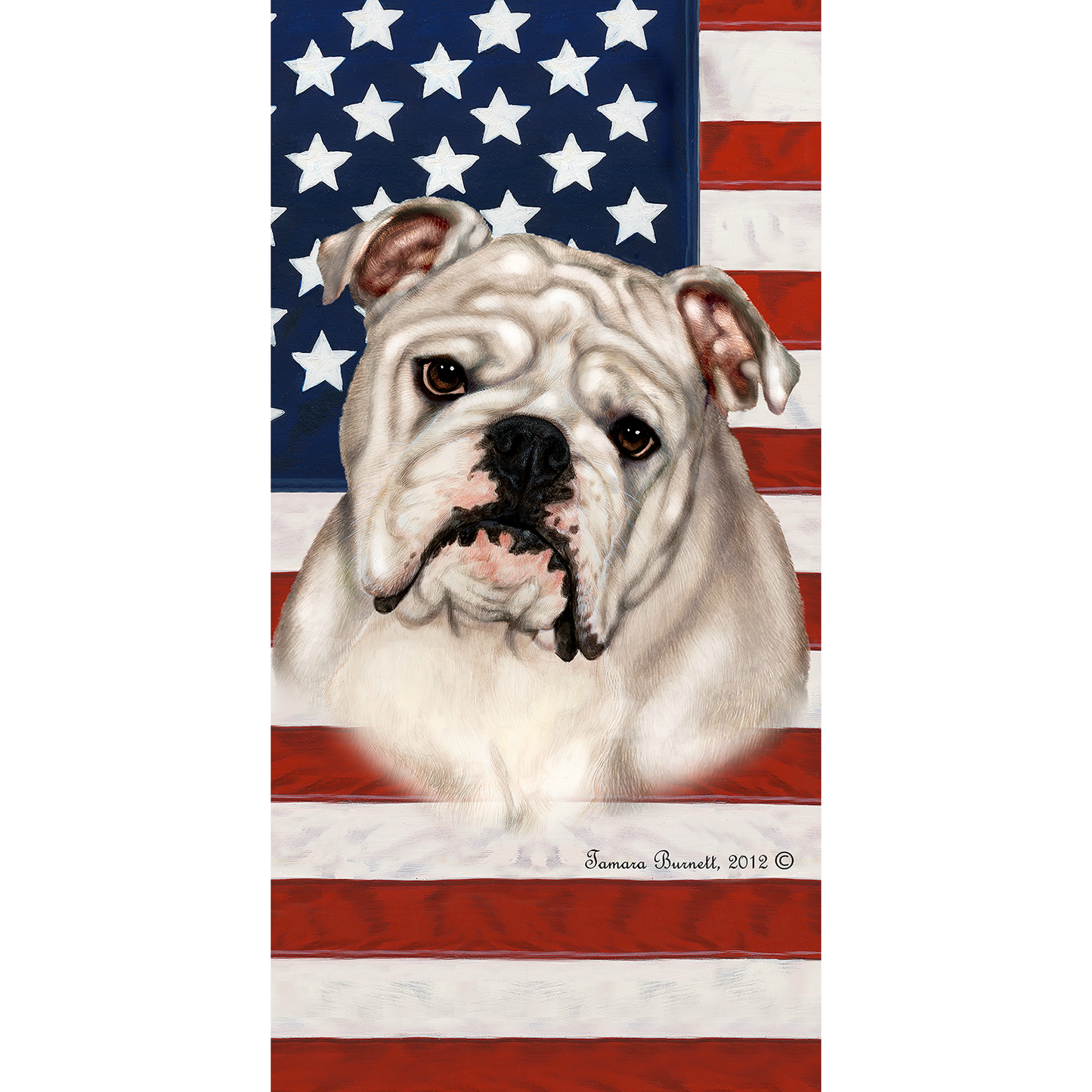 Patriotic Bulldog Beach Towel