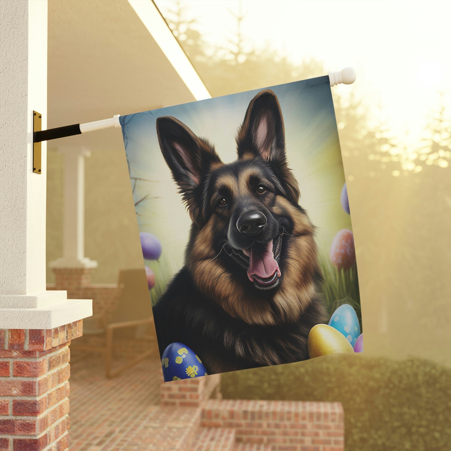 German Shepherd Easter Egg Garden & House Flag