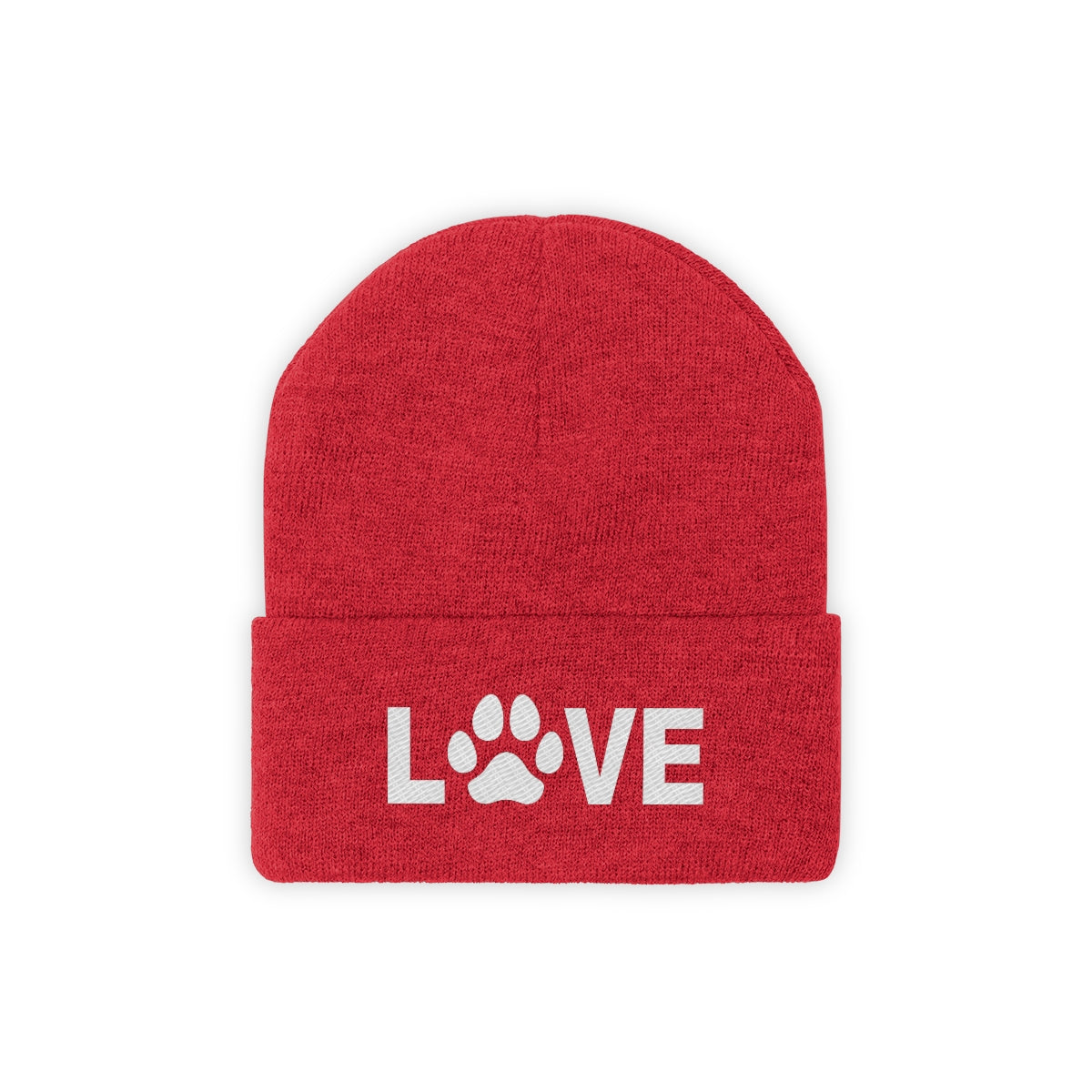 Love Pawprint Knit Ski Cap