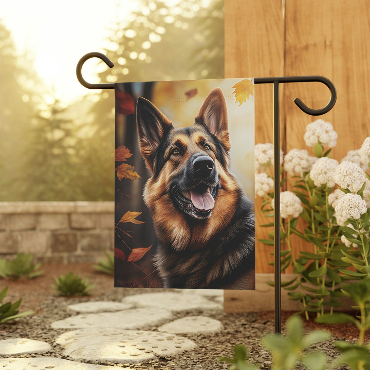 German Shepherd Autumn Garden & House Flag