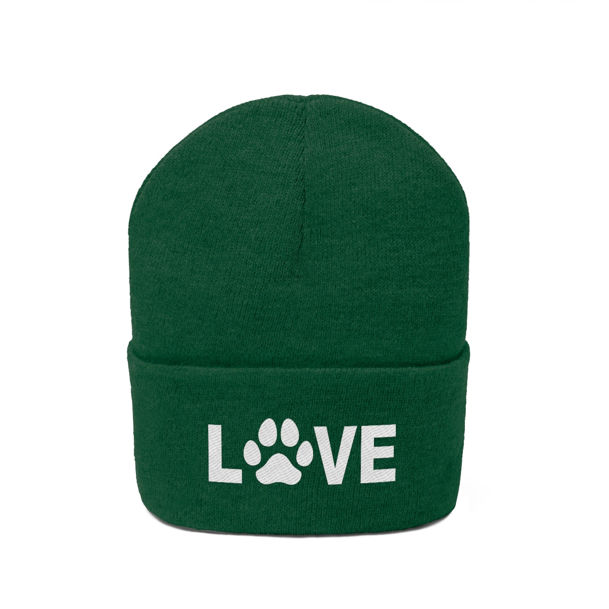 Love Pawprint Knit Ski Cap
