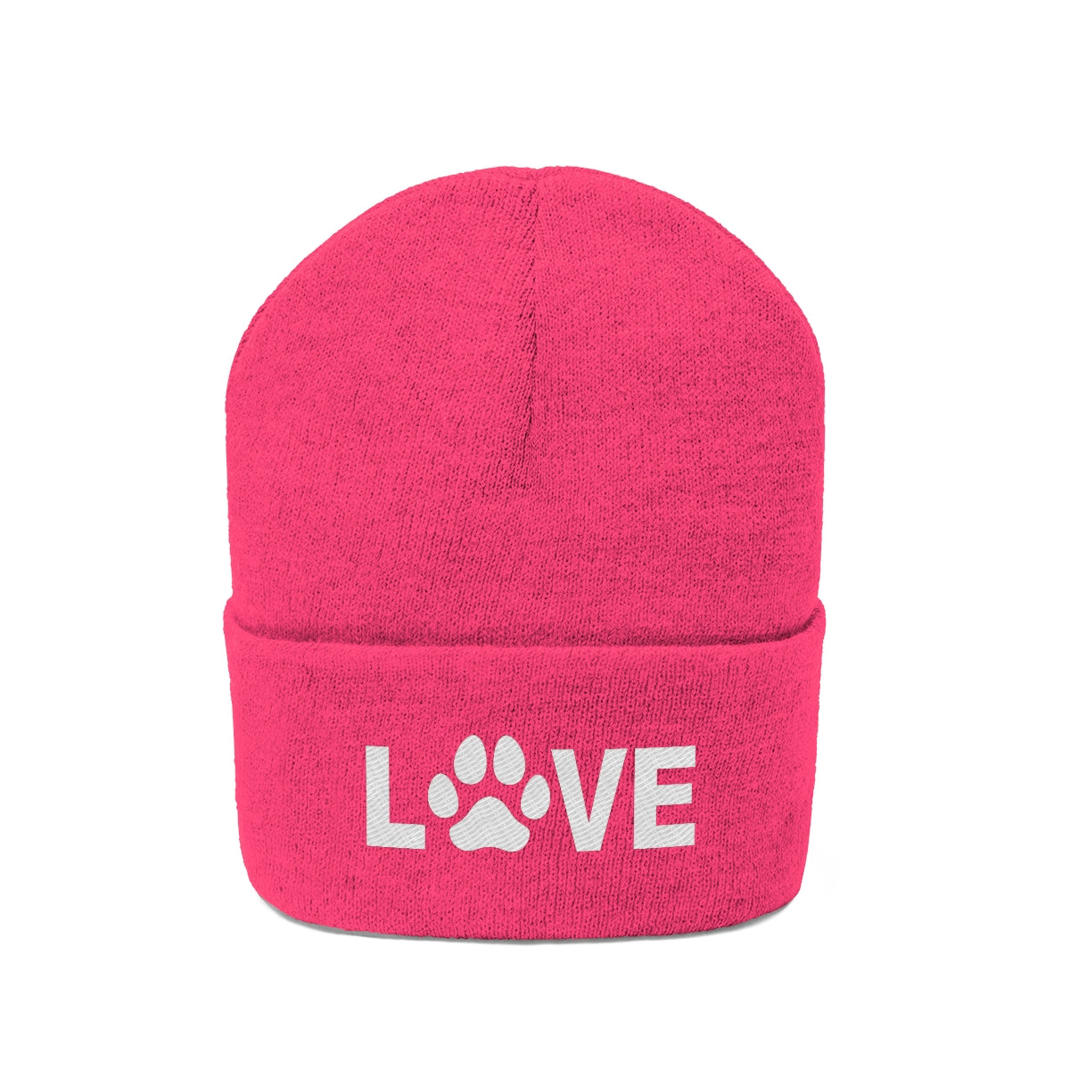 Love Pawprint Knit Ski Cap