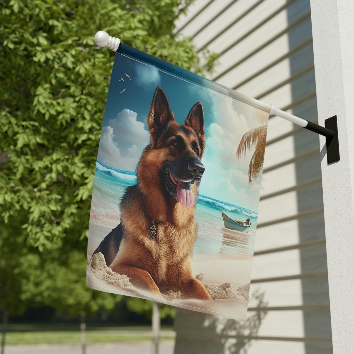 German Shepherd Summer Garden & House Flag