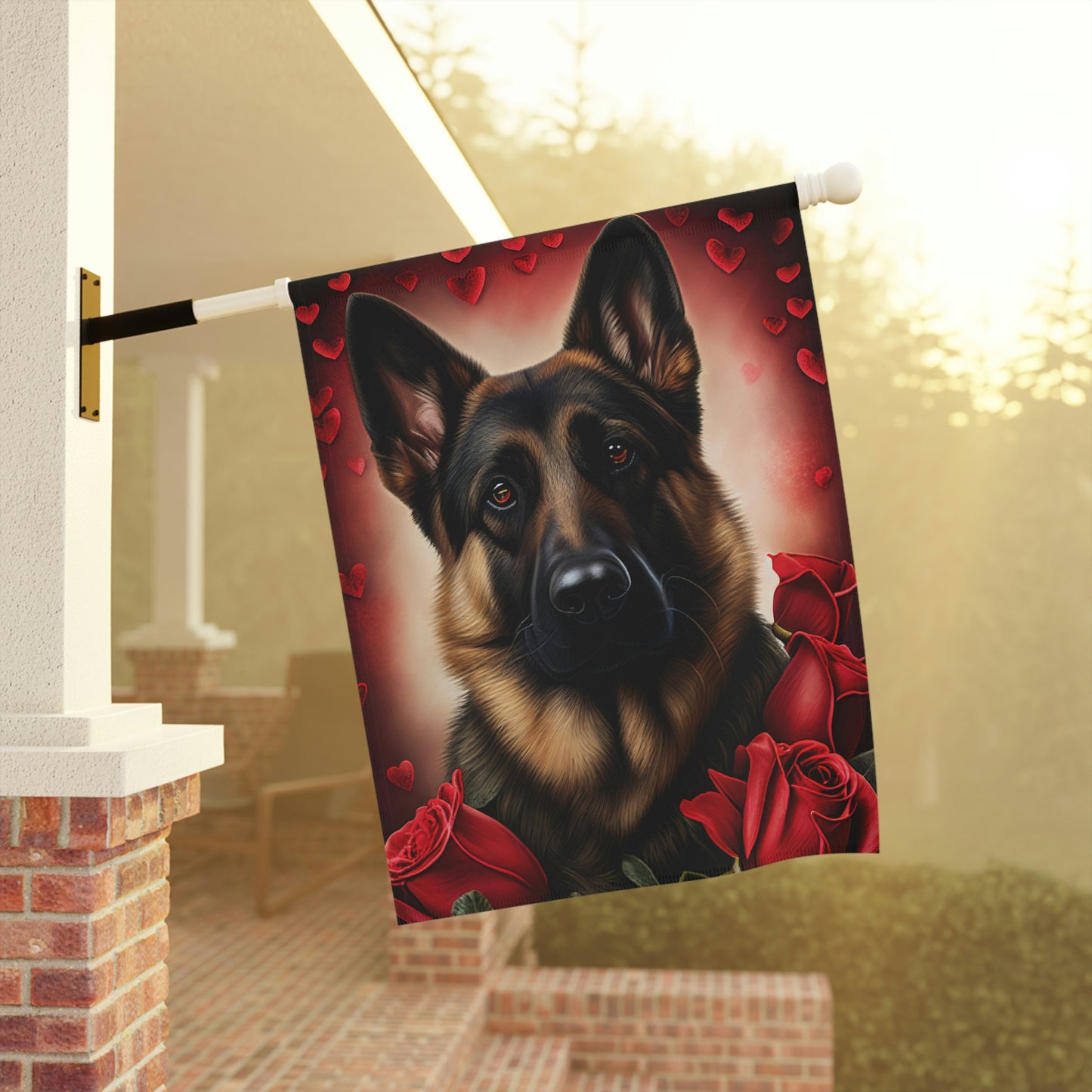 German Shepherd Valentine's Day Garden & House Flag