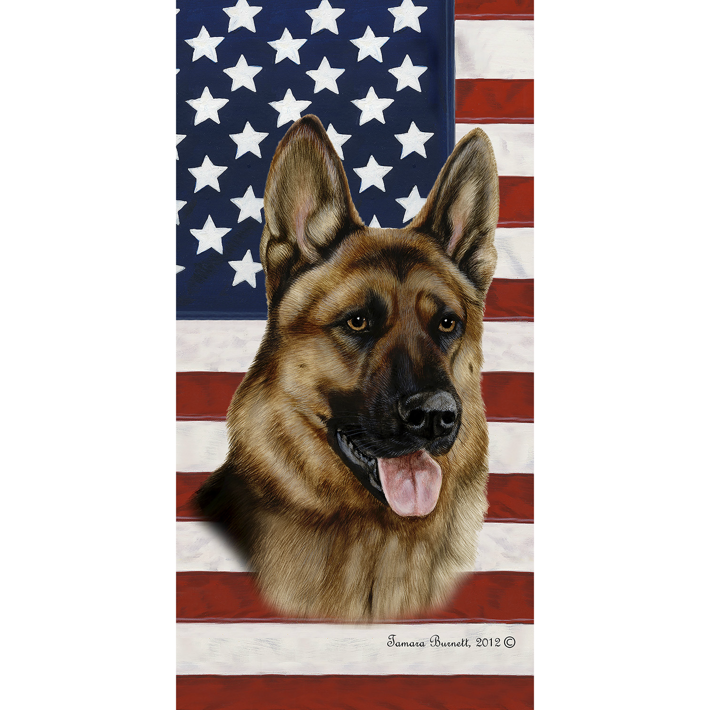 Patriotic German Shepherd Beach Towel