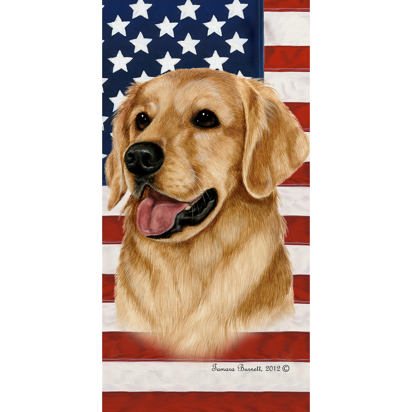 Patriotic Golden Retriever Beach Towel